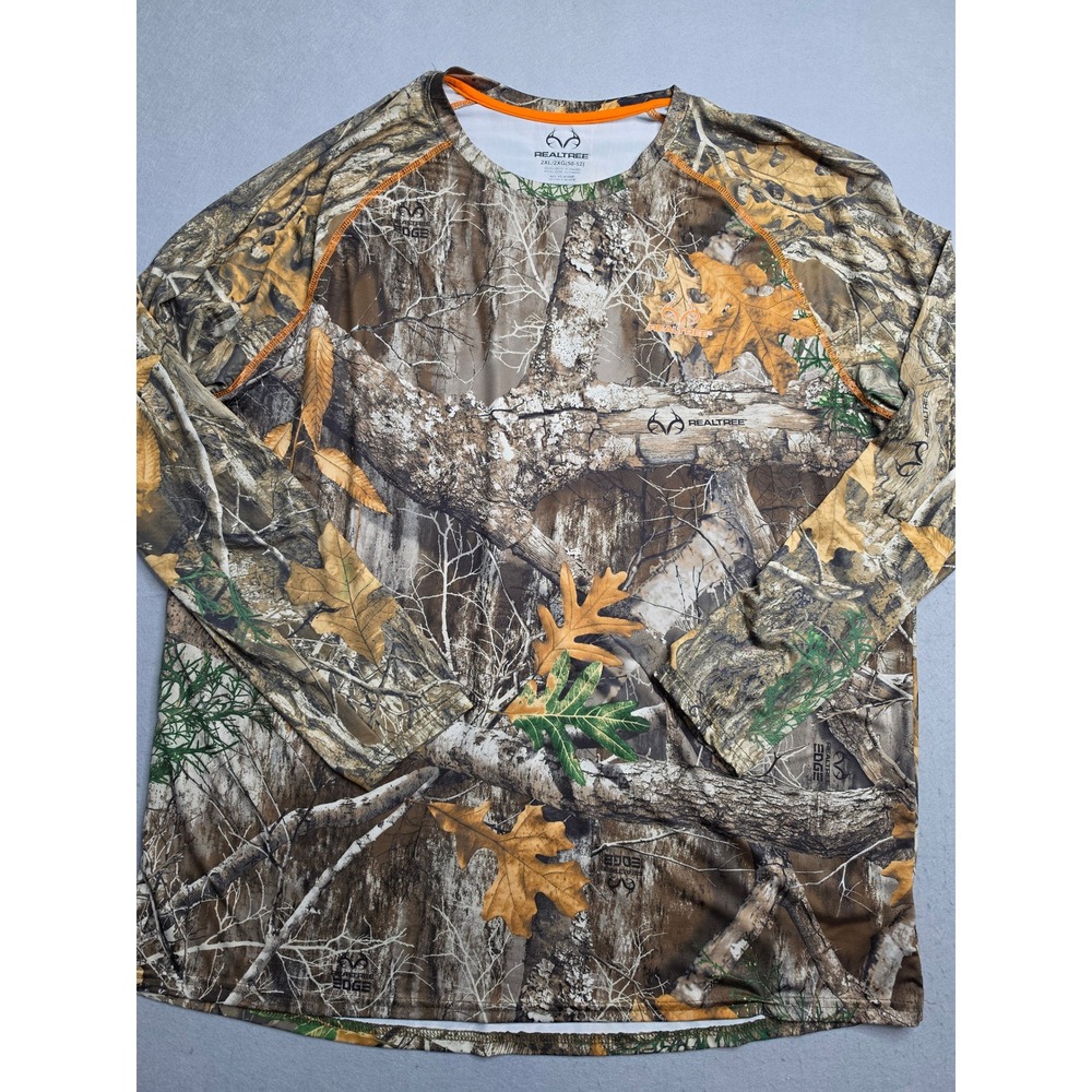 Realtree EDGE Shirt Men's 2XL Multicolor Camo Long Sleeve Hunting Performance